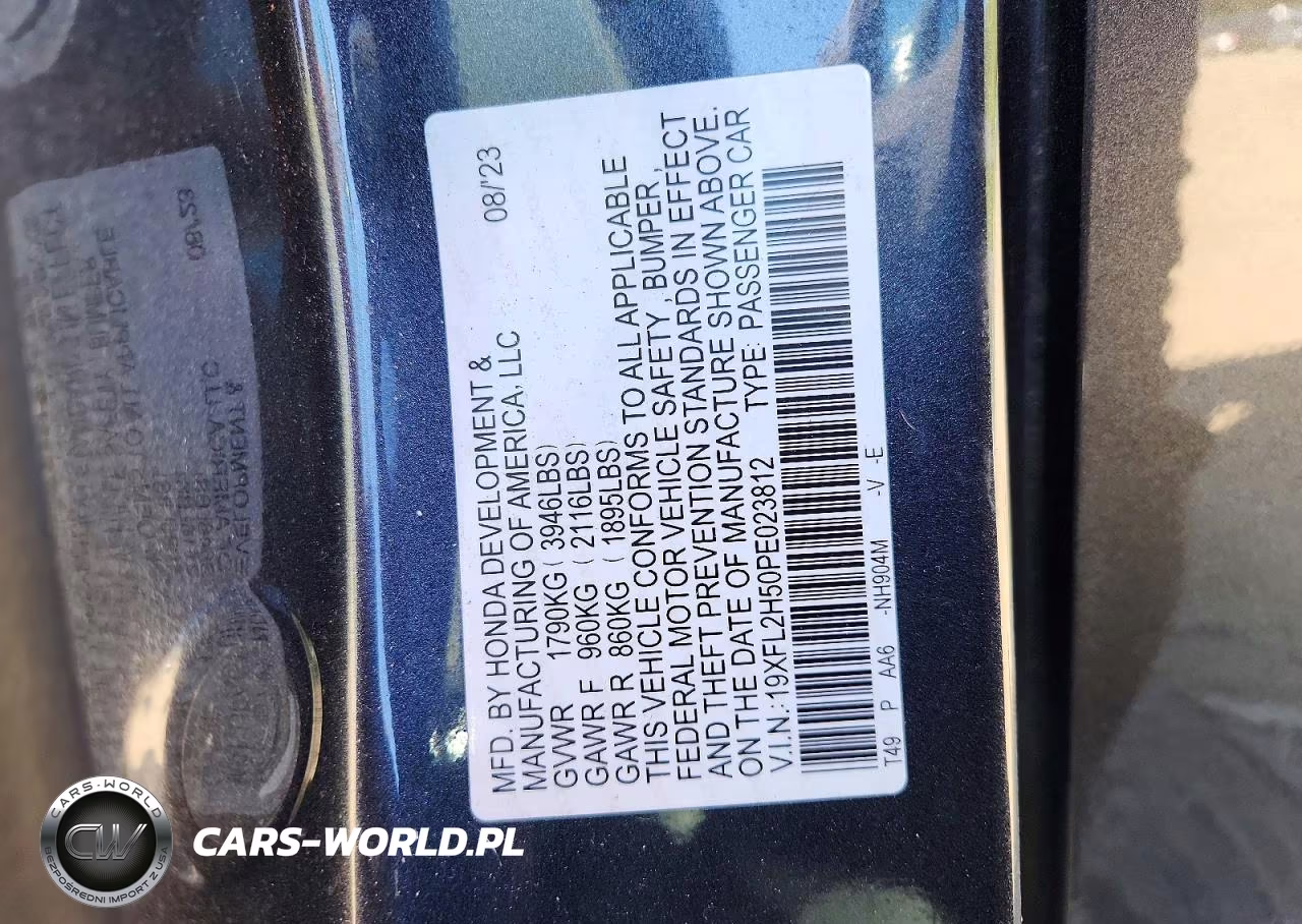 2023 Honda Civic Lx VIN:19XFL2H50PE023812 - 12