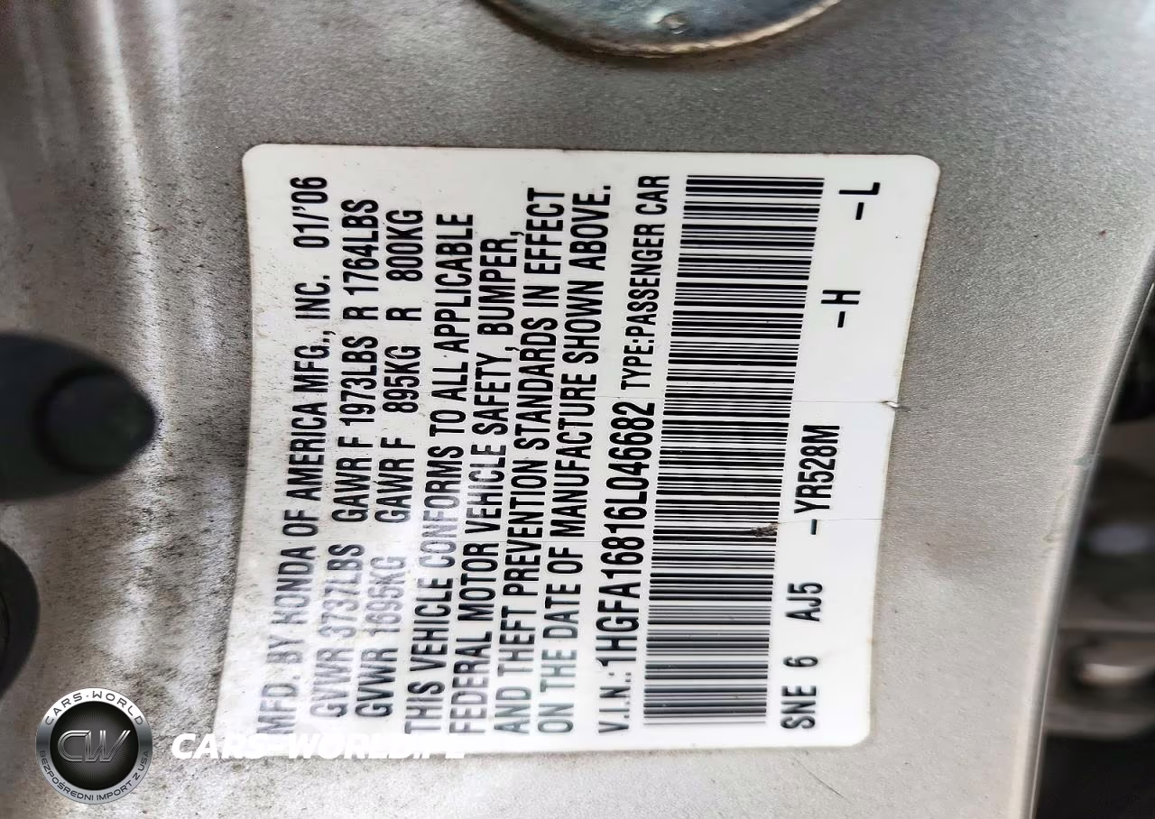 2006 Honda Civic Ex VIN:1HGFA16816L046682 - 12