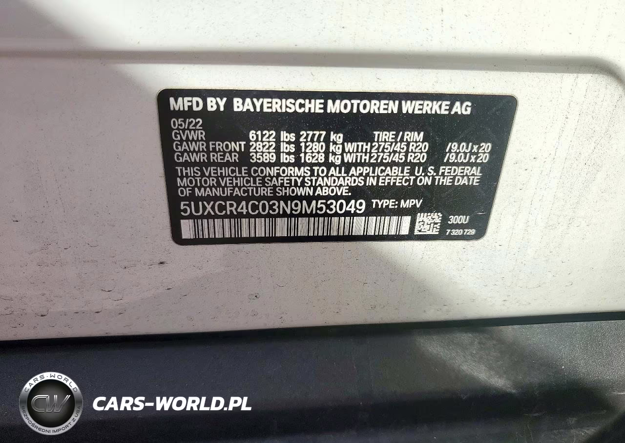 2022 BMW X5 Sdrive 40I VIN:5UXCR4C03N9M53049 - 12