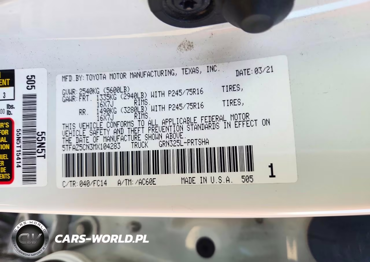 2021 Toyota Tacoma Sr5 V6 VIN:5TFAZ5CN3MX104283 - 12
