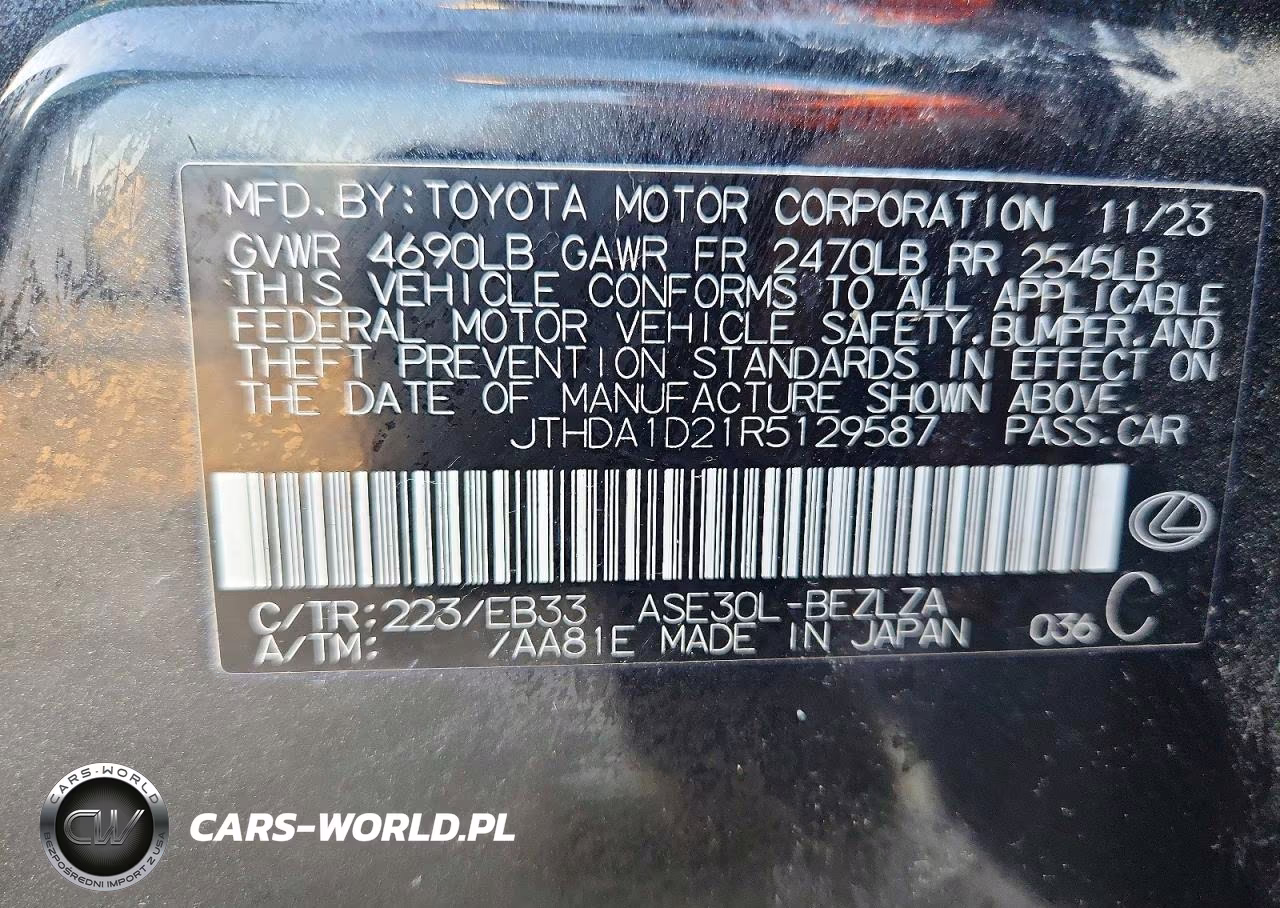 2024 Lexus Is 300 VIN:JTHDA1D21R5129587 - 12
