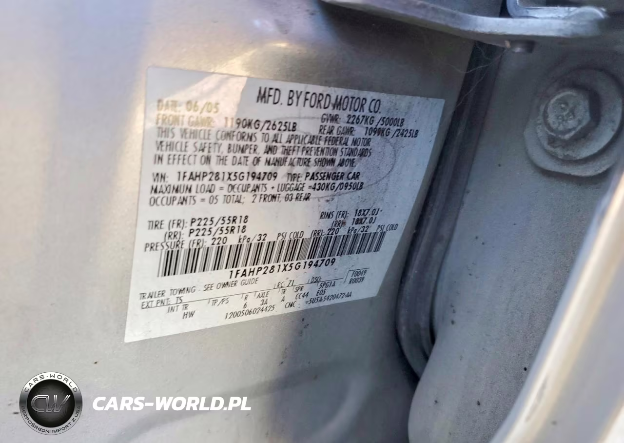 2005 Ford Five Hundred Limited VIN:1FAHP281X5G194709 - 12