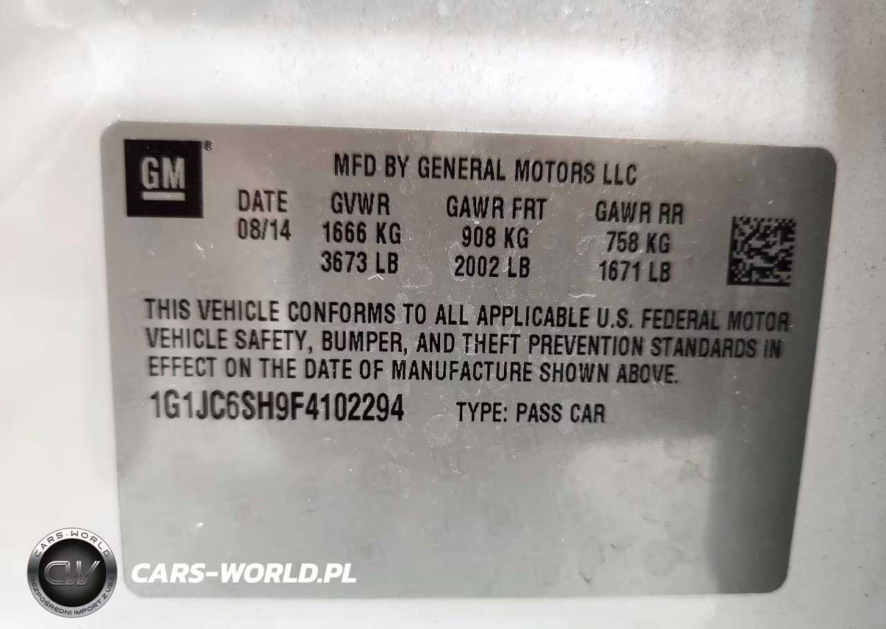2015 Chevrolet Sonic Lt VIN:1G1JC6SH9F4102294 - 12