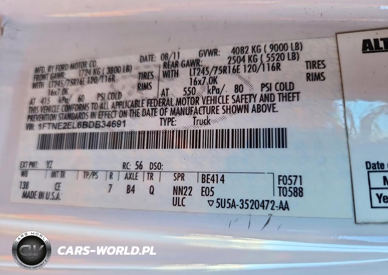 2011 Ford E250 Delivery Van VIN:1FTNE2EL6BDB34691 - 13