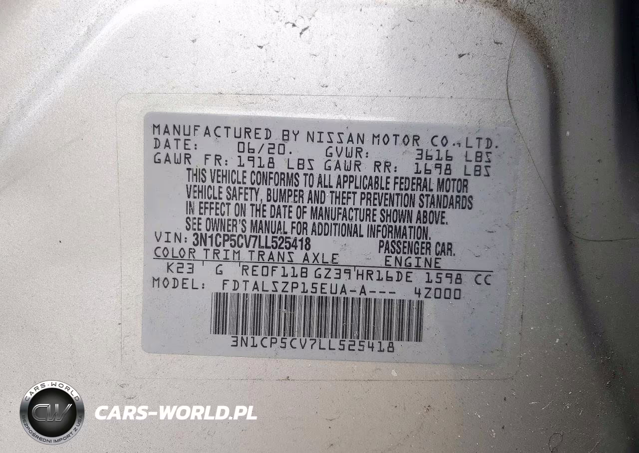 2020 Nissan Kicks Sv VIN:3N1CP5CV7LL525418 - 12