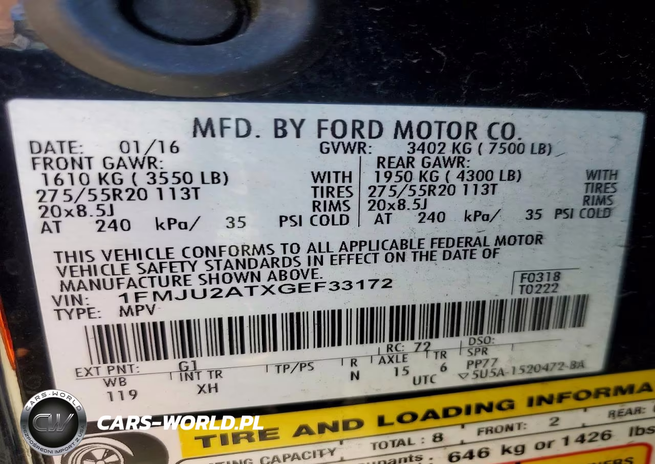 2016 Ford Expedition Limited VIN:1FMJU2ATXGEF33172 - 14