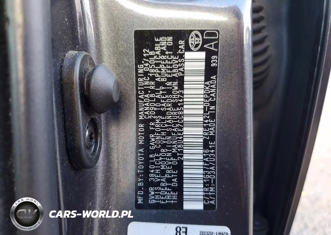 2012 Toyota Corolla L VIN:2T1BU4EE7CC851473 - 13