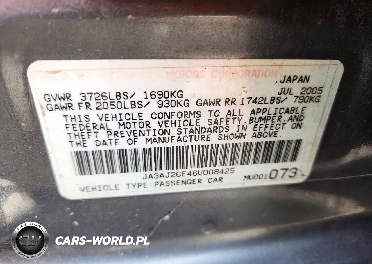 2006 Mitsubishi Lancer Es VIN:JA3AJ26E46U008425 - 12