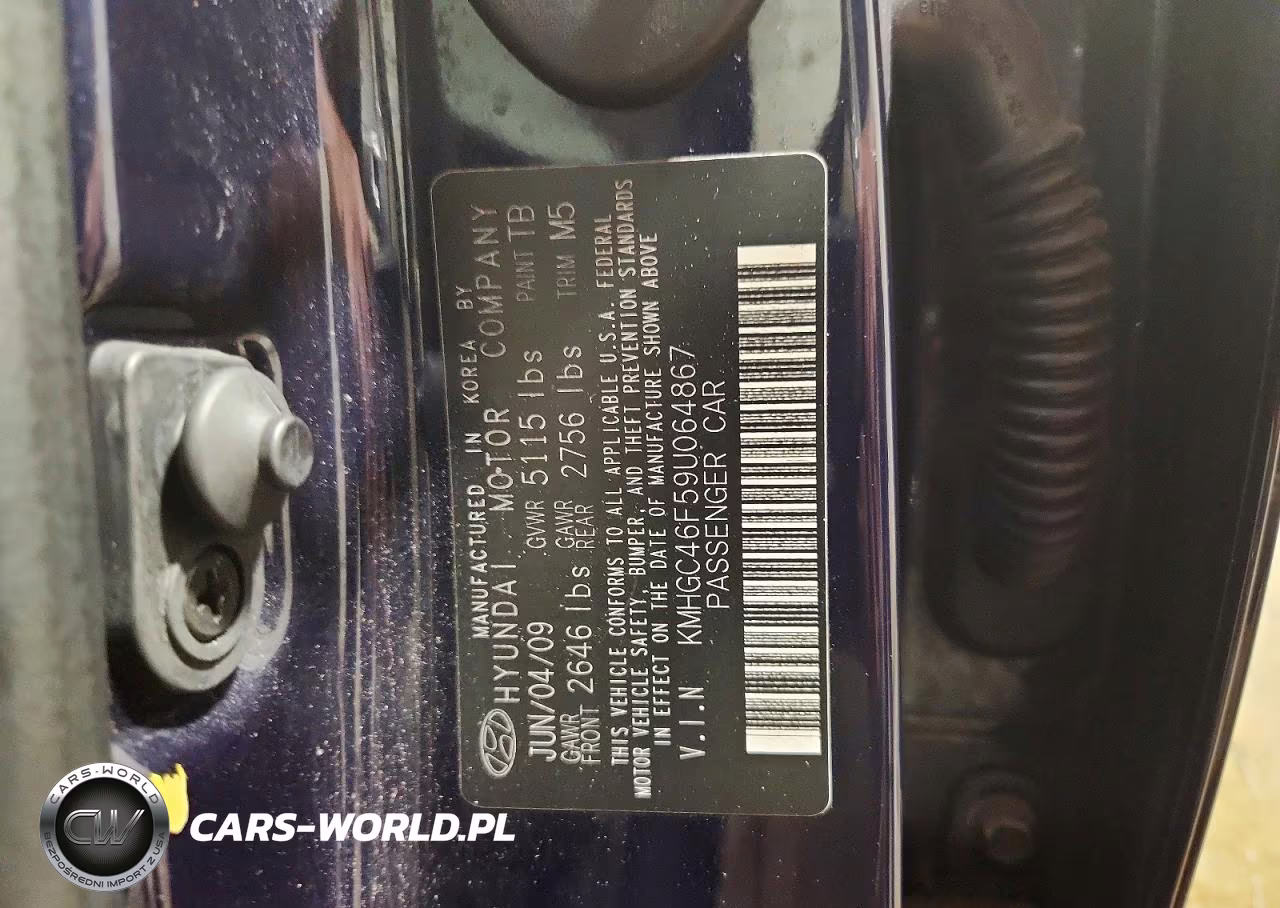 2009 Hyundai Genesis 4.6L VIN:KMHGC46F59U064867 - 12