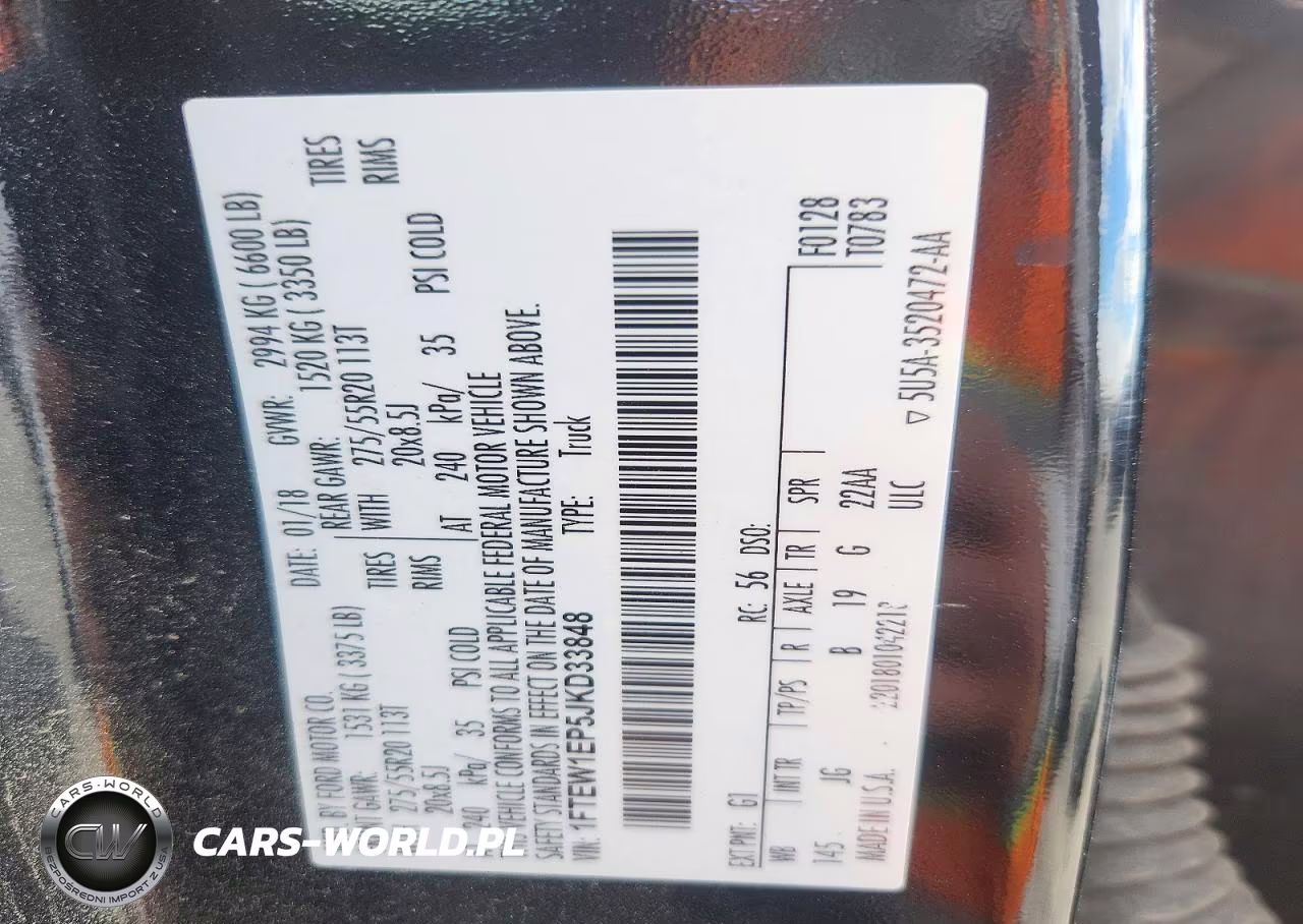 2018 Ford F150 Supercrew VIN:1FTEW1EP5JKD33848 - 12