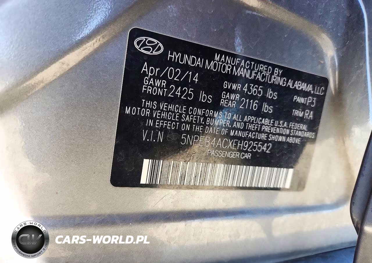 2014 Hyundai Sonata Gls VIN:5NPEB4ACXEH925542 - 12