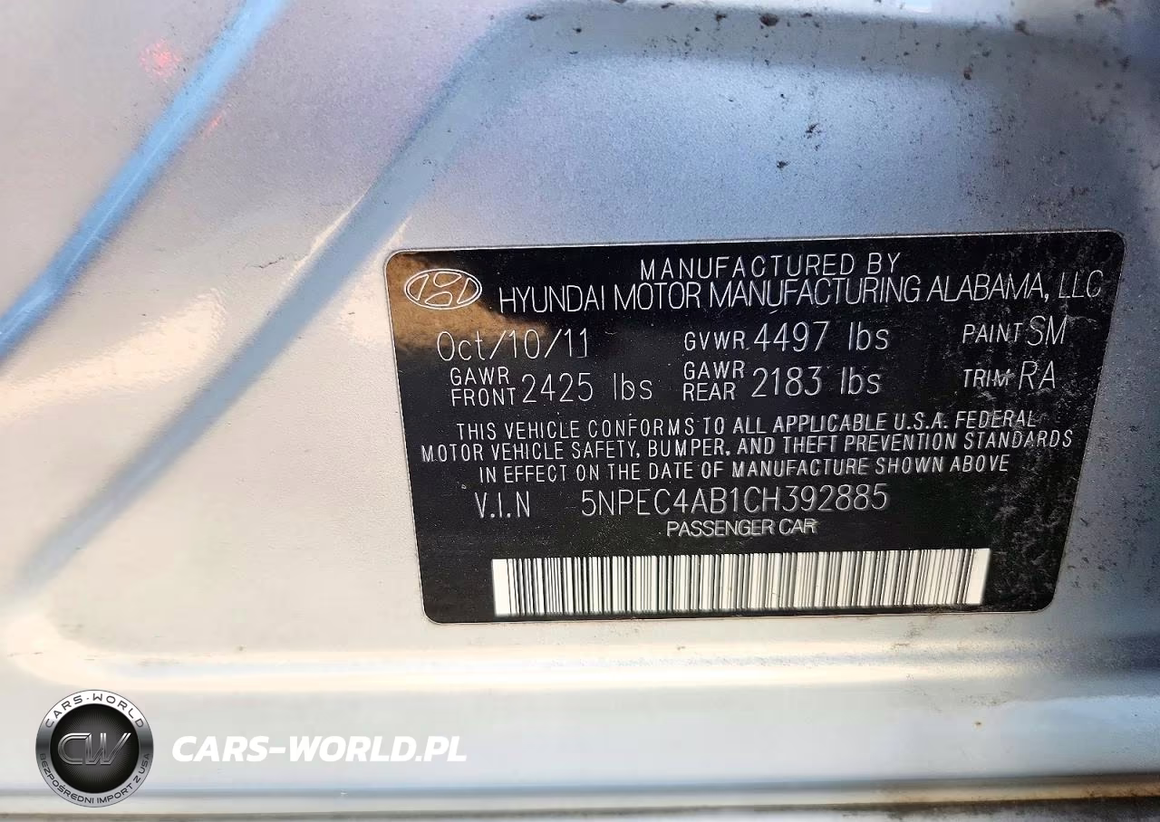 2012 Hyundai Sonata Limited 2.0T VIN:5NPEC4AB1CH392885 - 12