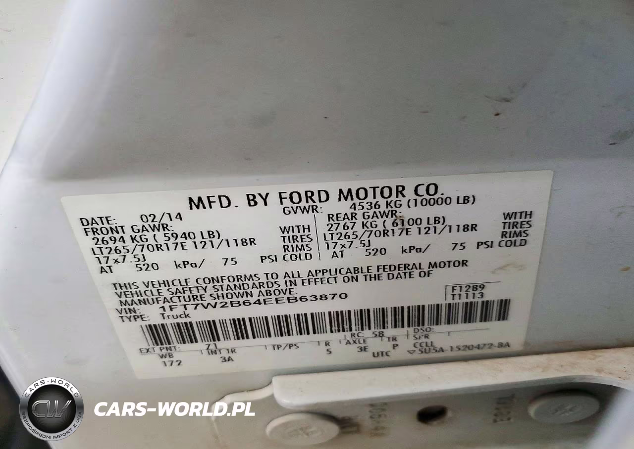 2014 Ford F250 Super Duty VIN:1FT7W2B64EEB63870 - 13