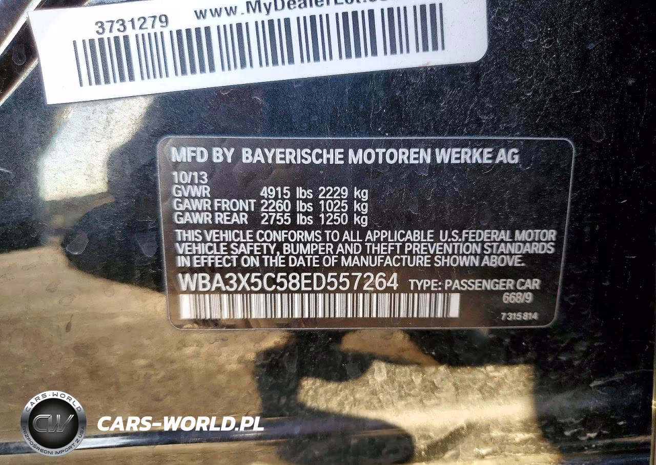 2014 BMW 328 Xigt VIN:WBA3X5C58ED557264 - 12