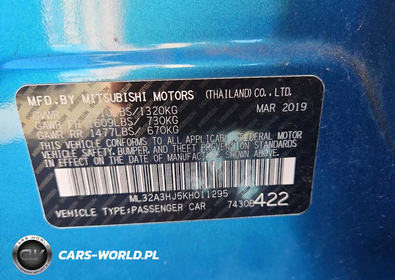 2019 Mitsubishi Mirage Es VIN:ML32A3HJ5KH011295 - 13
