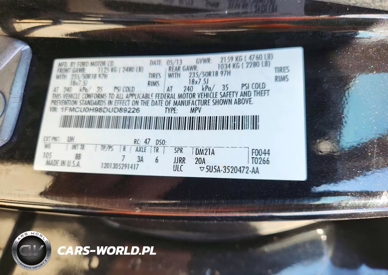 2013 Ford Escape Sel VIN:1FMCU0H98DUD89226 - 14