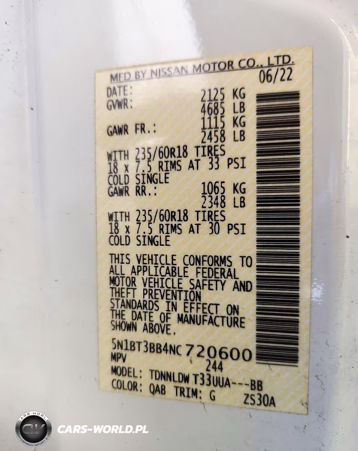 2022 Nissan Rogue Sv VIN:5N1BT3BB4NC720600 - 13