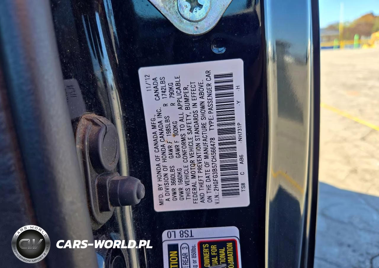 2012 Honda Civic Lx VIN:2HGFG3B57CH566478 - 13