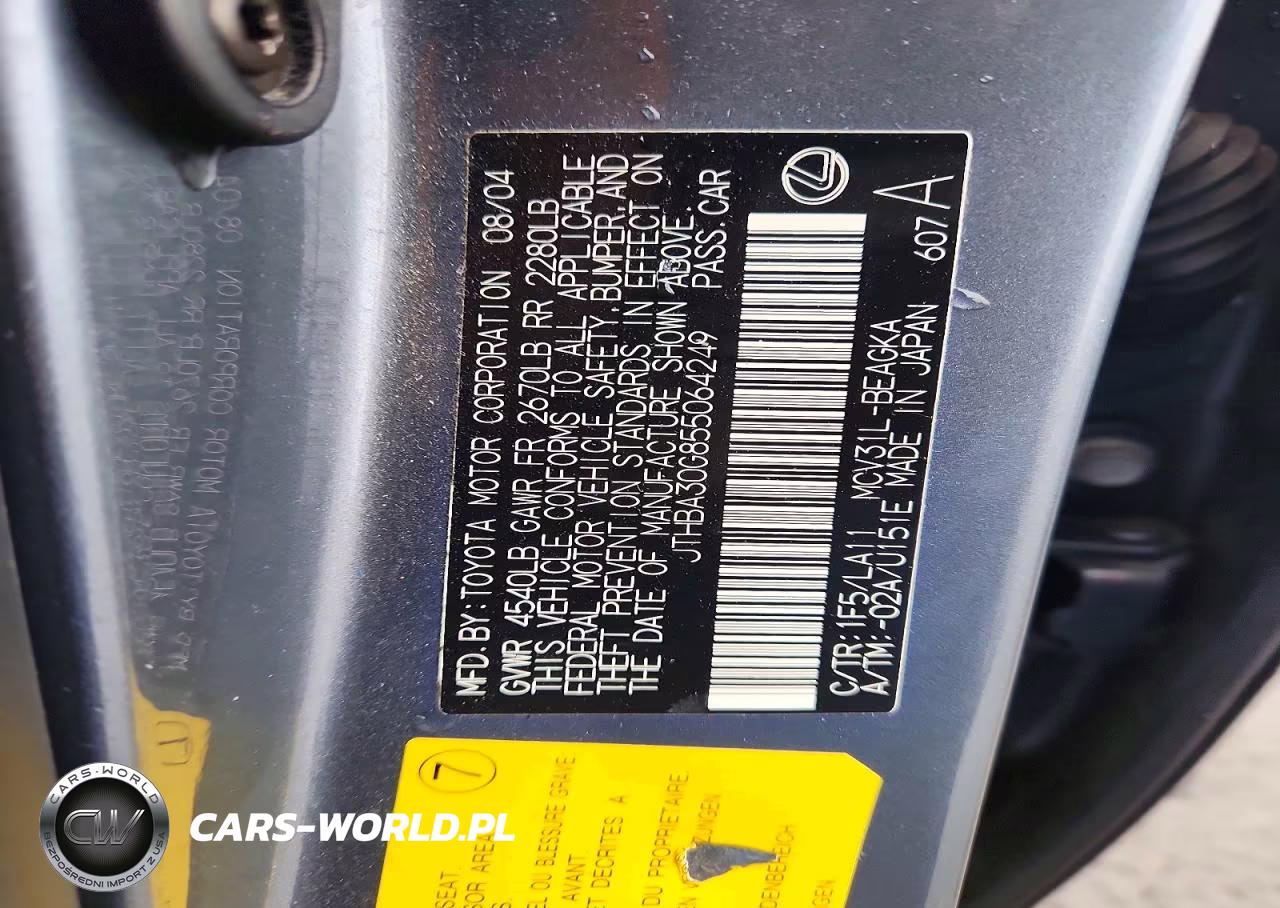 2005 Lexus Es 330 VIN:JTHBA30G855064249 - 12