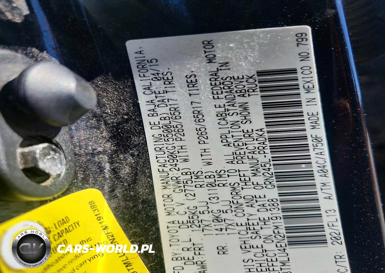 2015 Toyota Tacoma V6 VIN:3TMLU4EN2FM191388 - 12