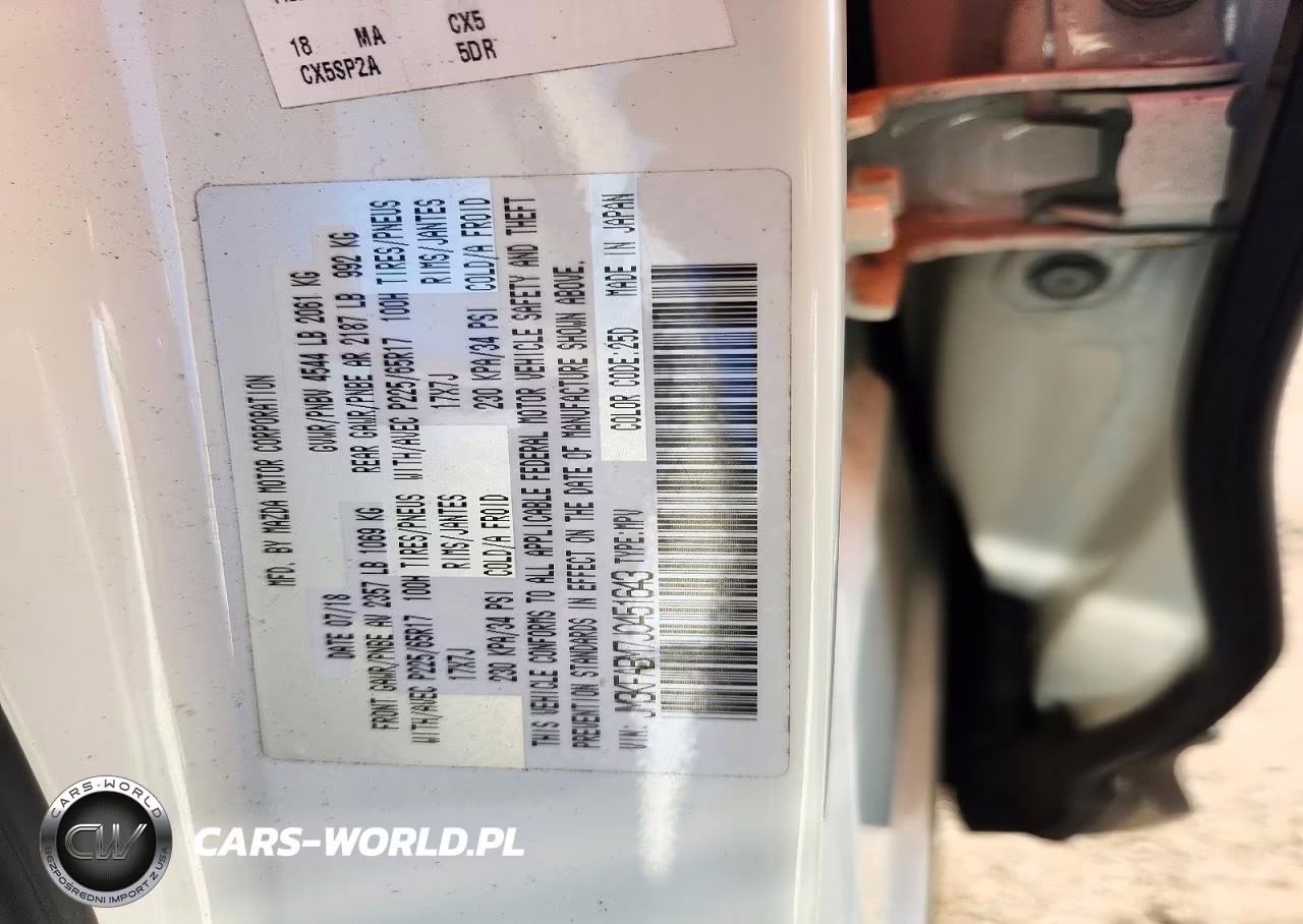2018 Mazda Cx-5 Sport VIN:JM3KFABM7J0451643 - 14