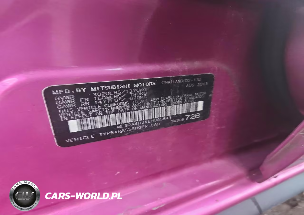 2014 Mitsubishi Mirage VIN:ML32A4HJXEH005843 - 12