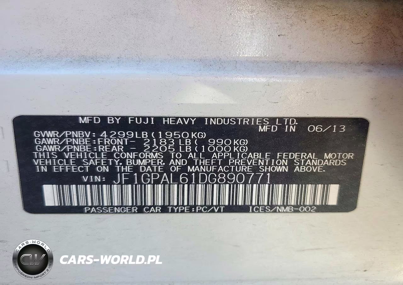2013 Subaru Impreza Sport Premium VIN:JF1GPAL61DG890771 - 12