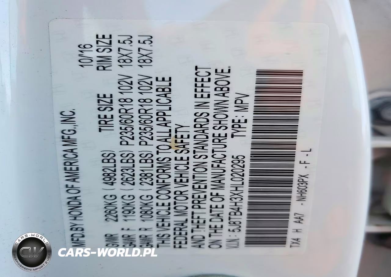 2017 Acura Rdx VIN:5J8TB4H3XHL020295 - 14