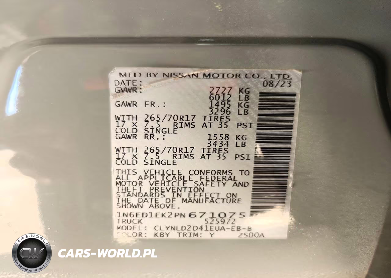 2023 Nissan Frontier Pro-4X VIN:1N6ED1EK2PN671075 - 12
