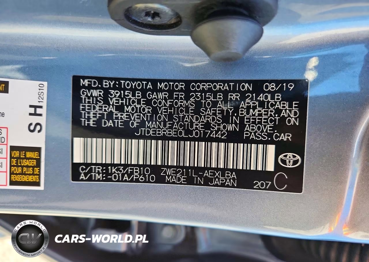 2020 Toyota Corolla Le VIN:JTDEBRBE0LJ017442 - 12