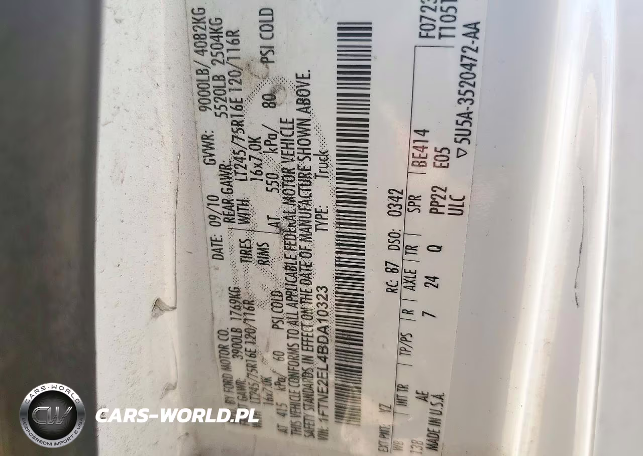 2011 Ford E250 Delivery Van VIN:1FTNE2EL4BDA10323 - 13