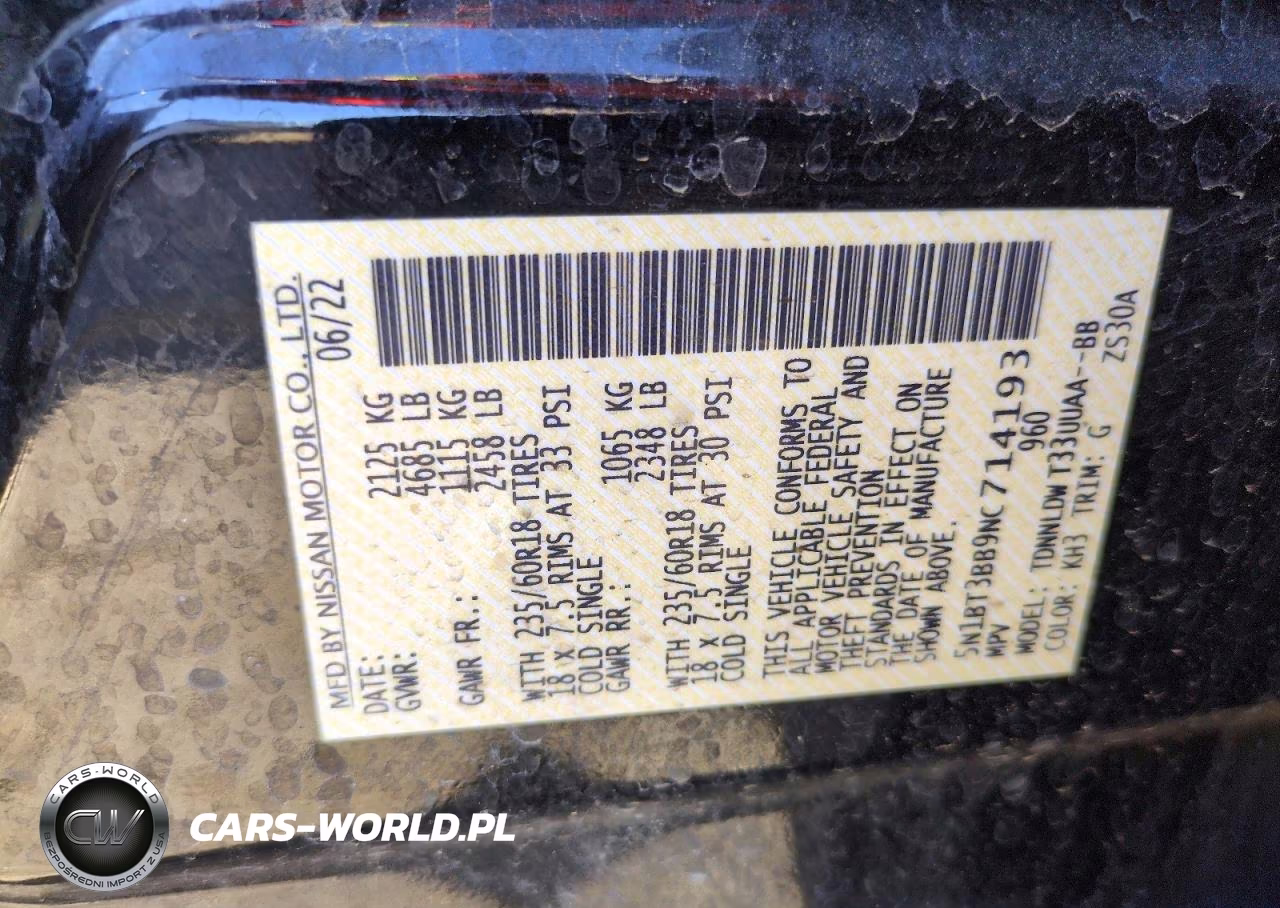 2022 Nissan Rogue Sv VIN:5N1BT3BB9NC714193 - 13