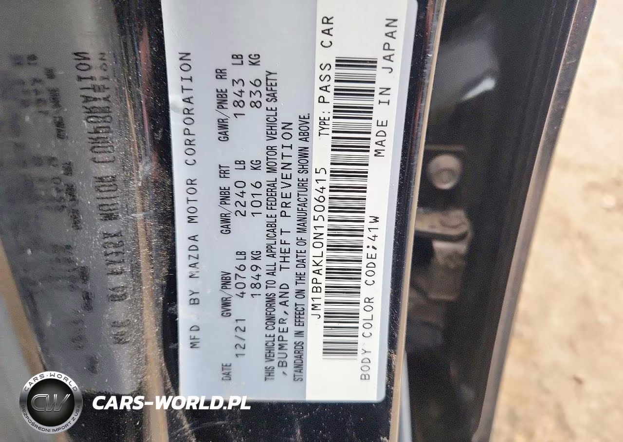2022 Mazda 3 Select VIN:JM1BPAKL0N1506415 - 12