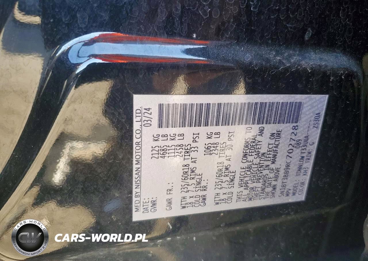 2024 Nissan Rogue Sv VIN:5N1BT3BB9RC702728 - 12