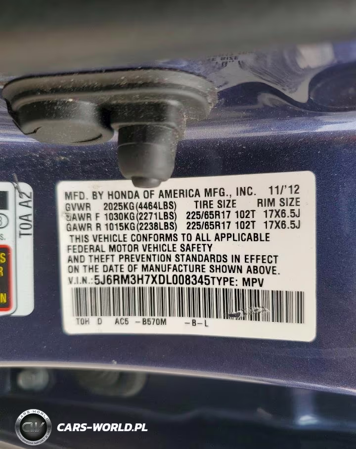 2013 Honda Cr-V Exl VIN:5J6RM3H7XDL008345 - 14