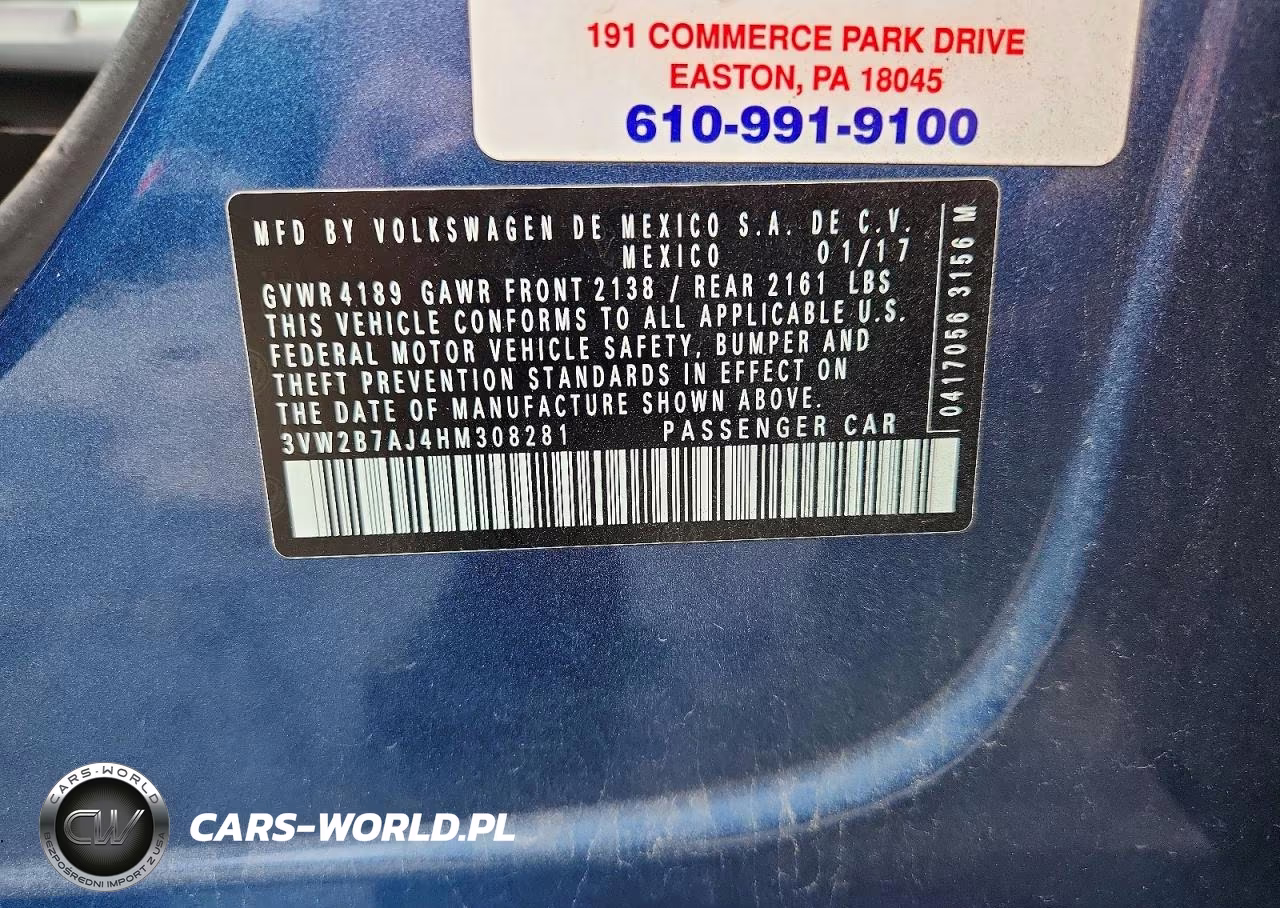2017 Volkswagen Jetta S VIN:3VW2B7AJ4HM308281 - 13