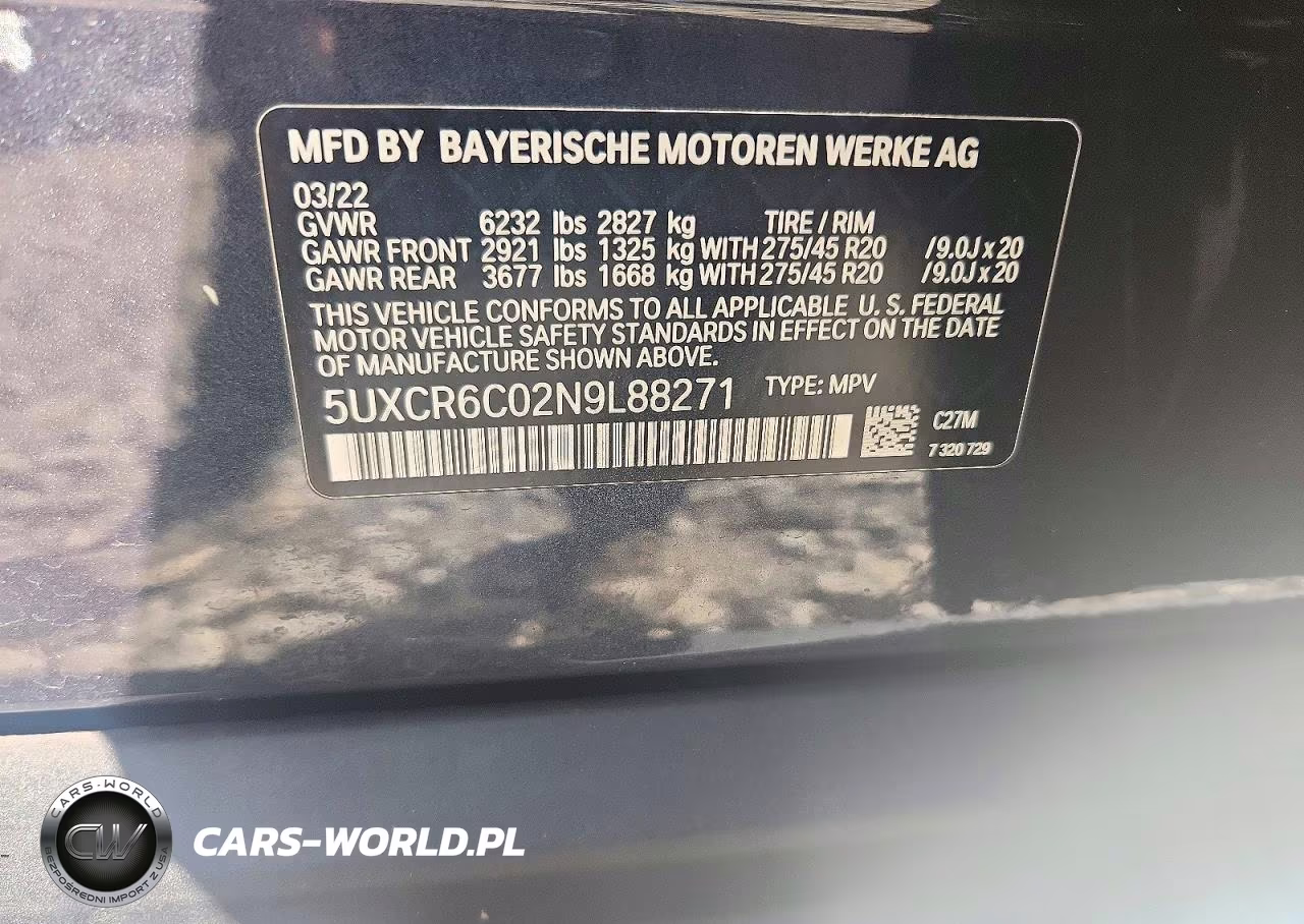 2022 BMW X5 xDrive40I VIN:5UXCR6C02N9L88271 - 13