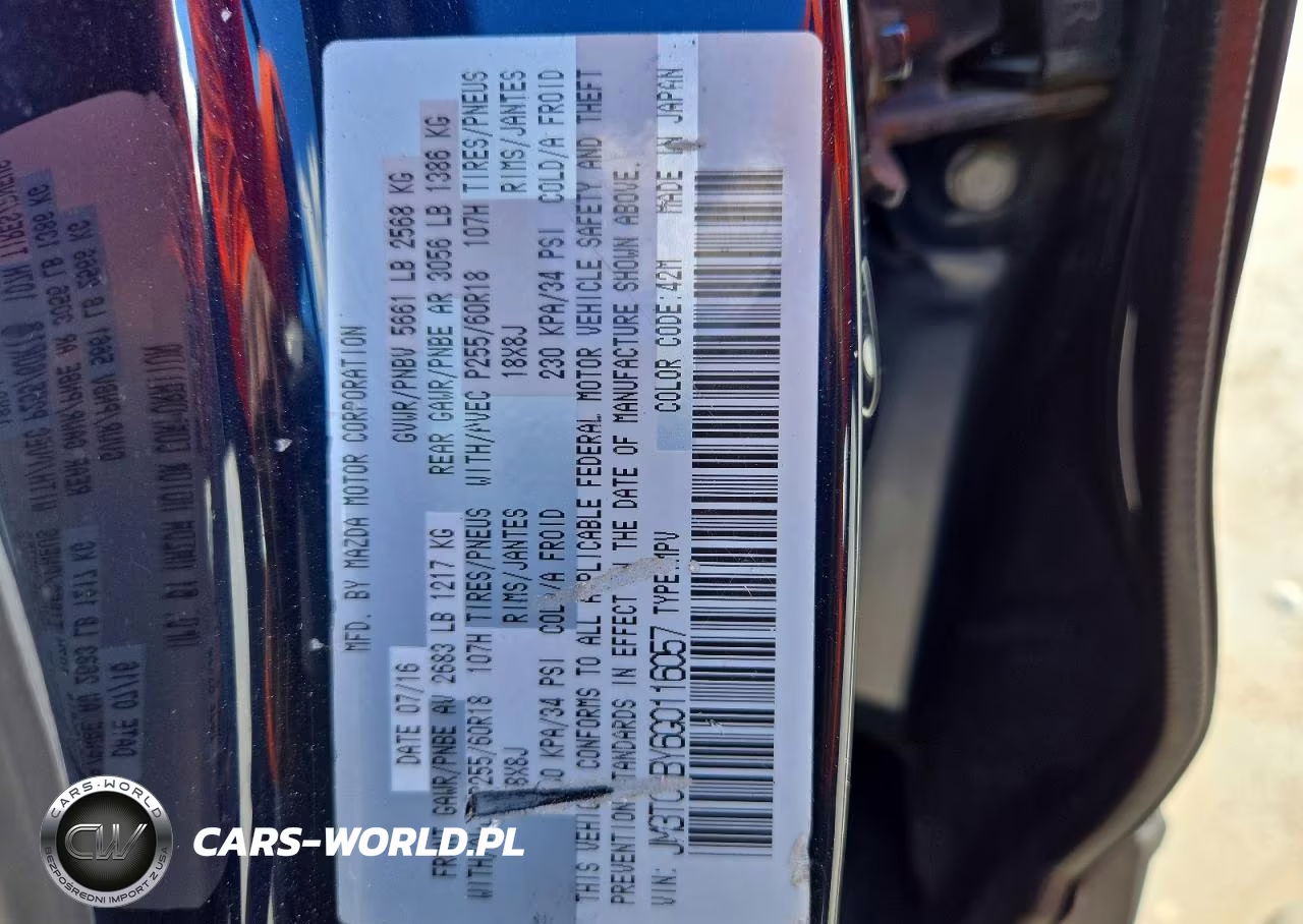 2016 Mazda Cx-9 Touring VIN:JM3TCABY6G0116057 - 13