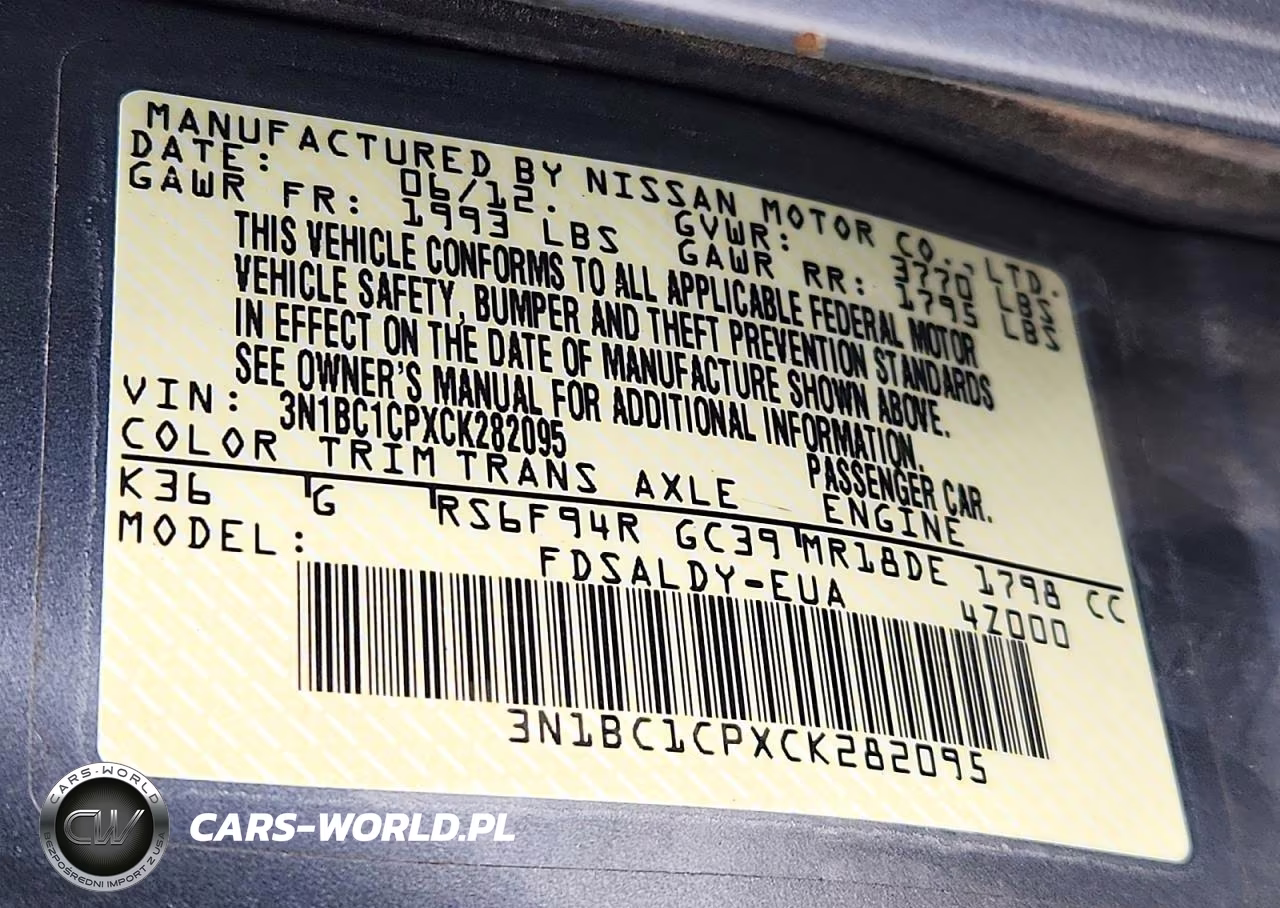 2012 Nissan Versa 1.8 S VIN:3N1BC1CPXCK282095 - 12