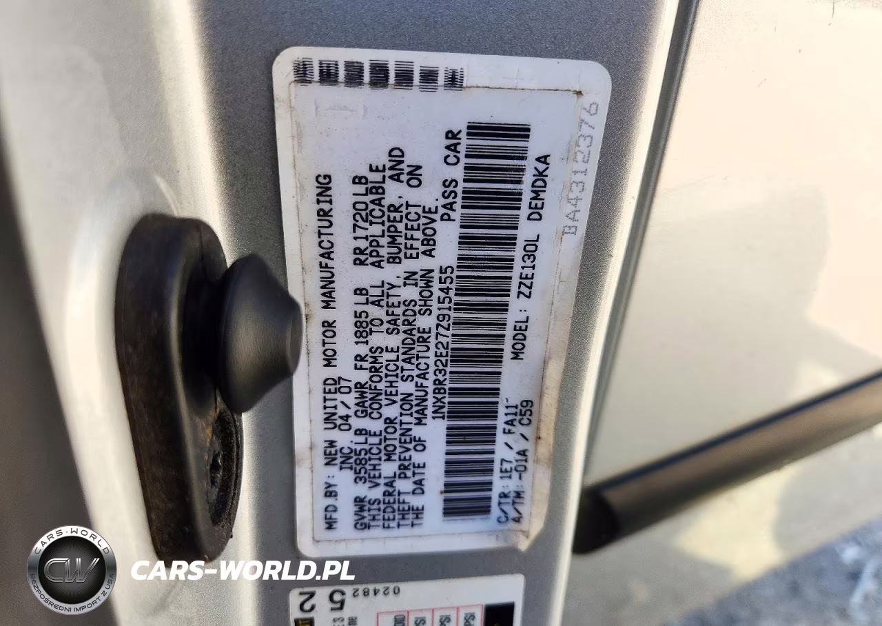 2007 Toyota Corolla Ce VIN:1NXBR32E27Z915455 - 12