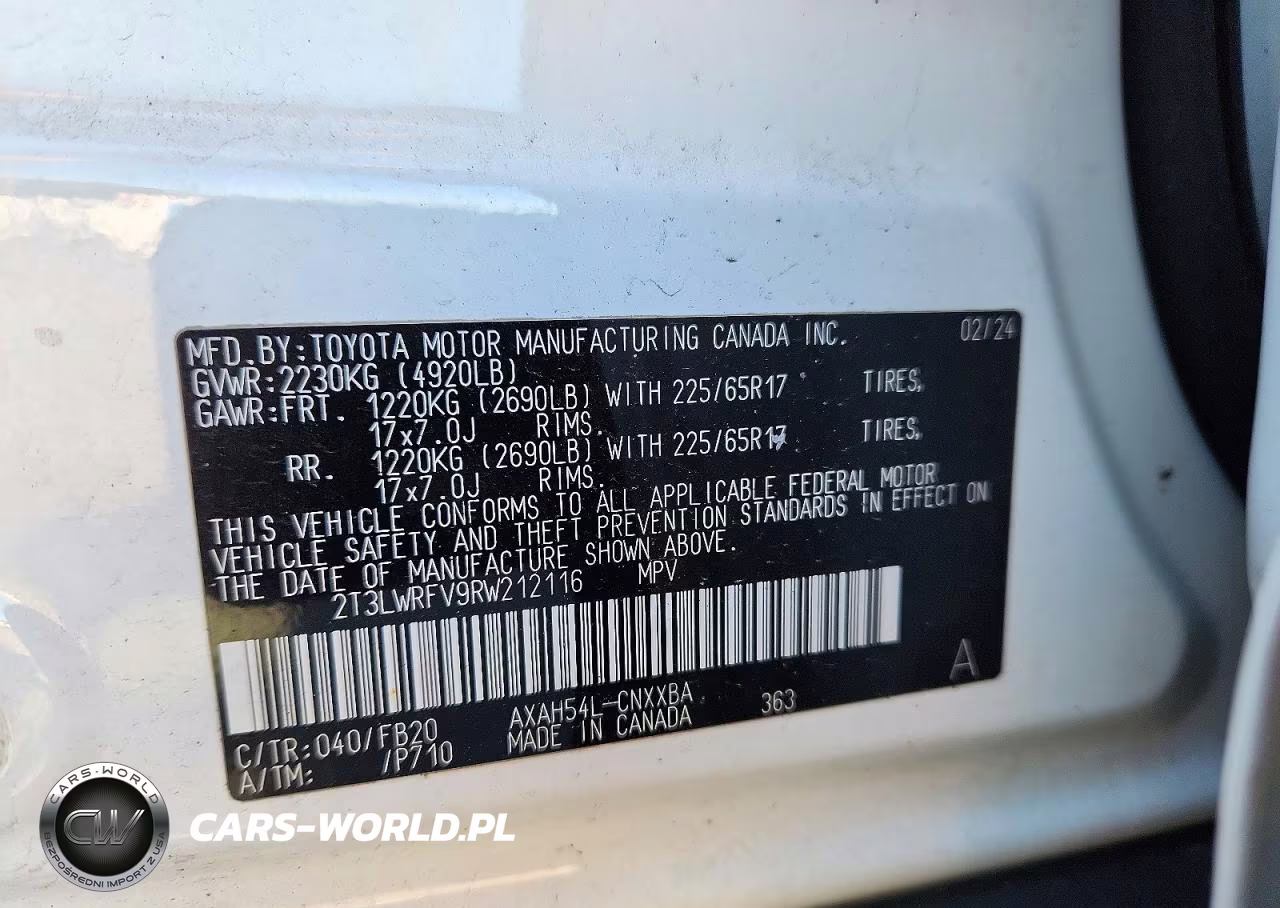 2024 Toyota Rav4 Le VIN:2T3LWRFV9RW212116 - 14