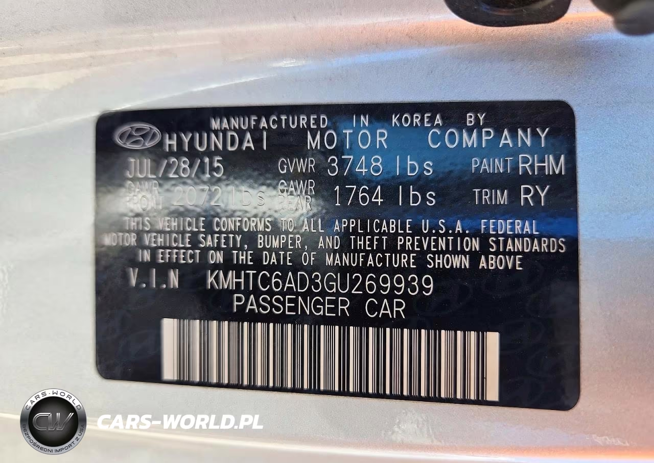 2016 Hyundai Veloster Base VIN:KMHTC6AD3GU269939 - 12