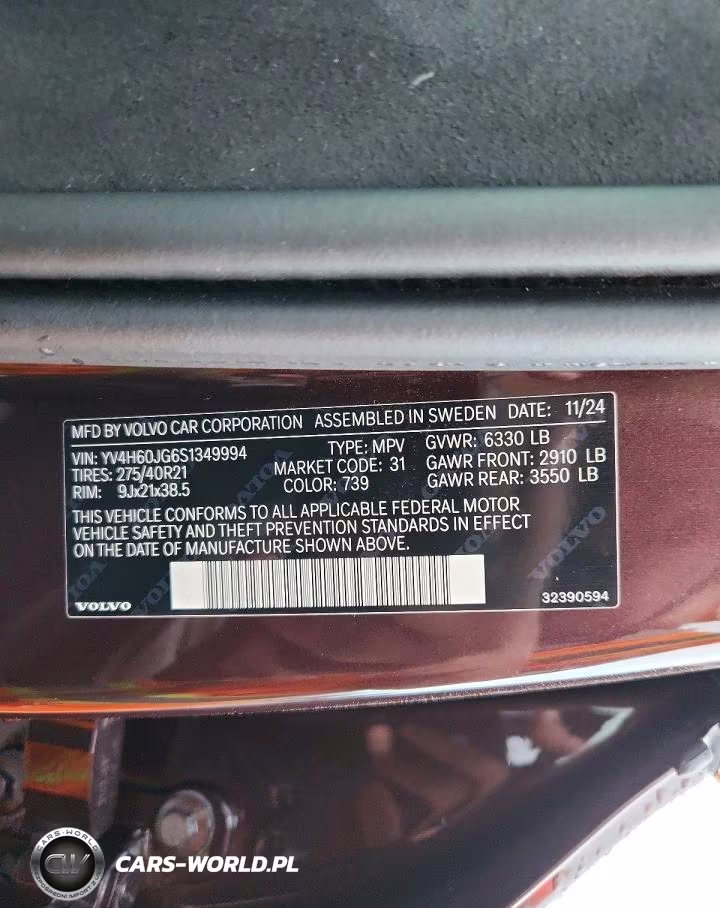 2025 Volvo Xc90 Ultra VIN:YV4H60JG6S1349994 - 13
