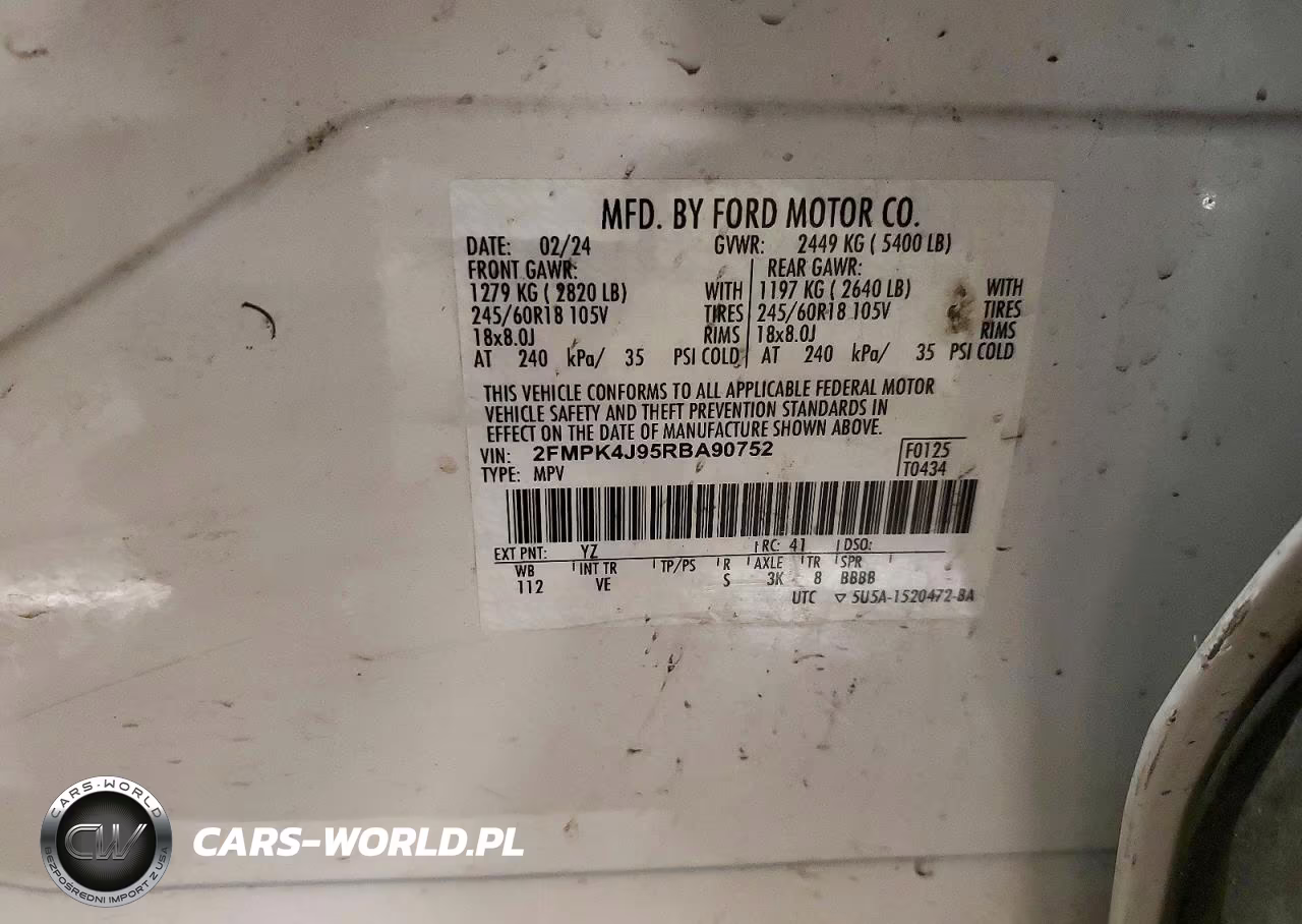 2024 Ford Edge Sel VIN:2FMPK4J95RBA90752 - 13