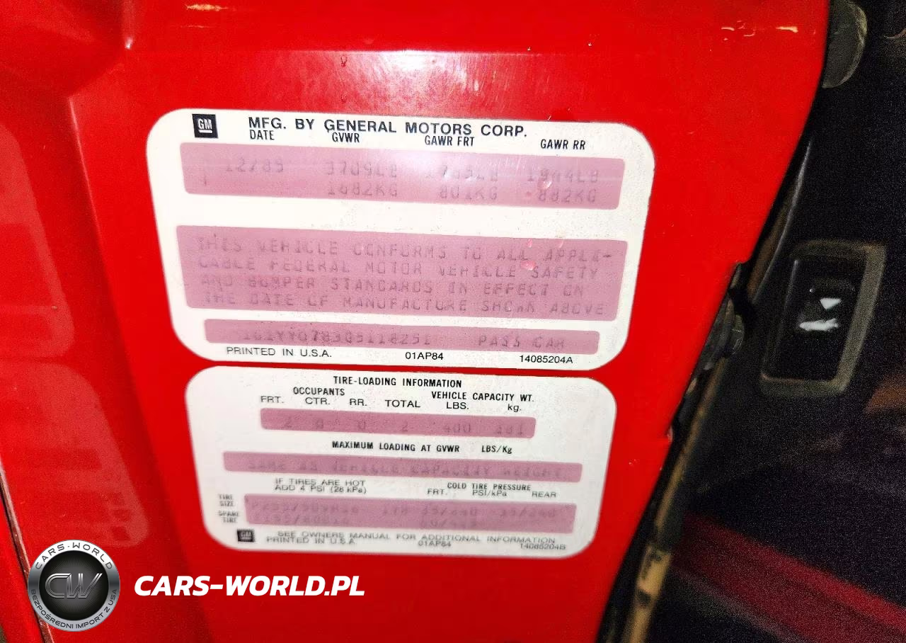 1986 Chevrolet Corvette VIN:1G1YY0783G5118251 - 12