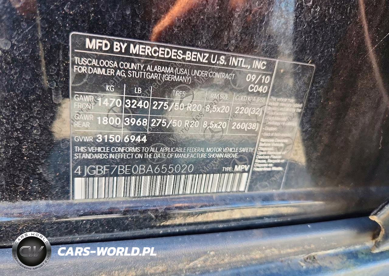 2011 Mercedes-Benz Gl 450 4Matic VIN:4JGBF7BE0BA655020 - 13