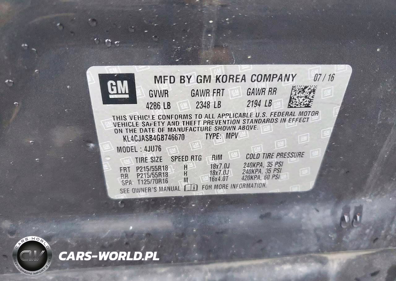 2016 Buick Encore VIN:KL4CJASB4GB746670 - 14