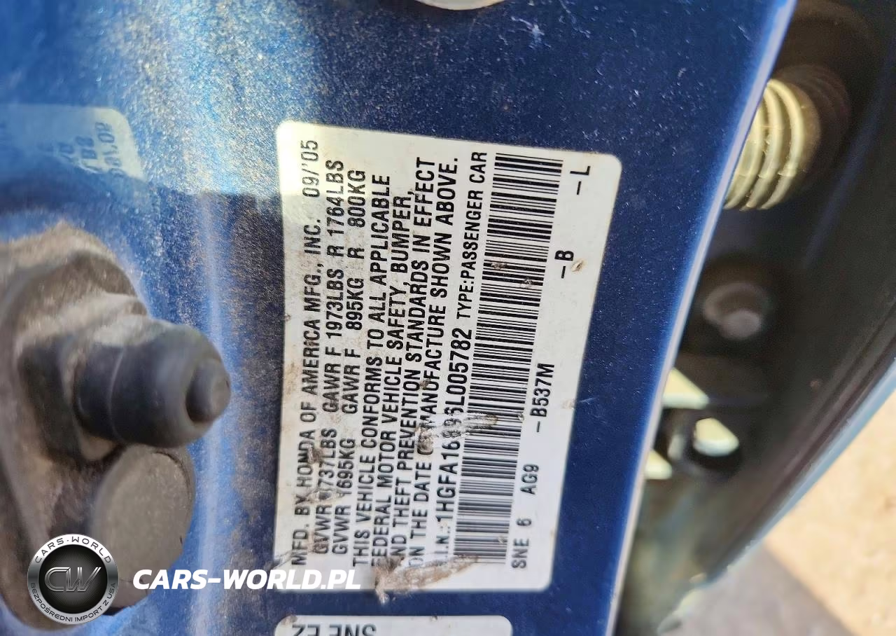 2006 Honda Civic Ex VIN:1HGFA16896L005782 - 12