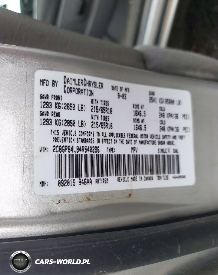 2004 Chrysler Town & Country Limited VIN:2C8GP64L84R540286 - 14
