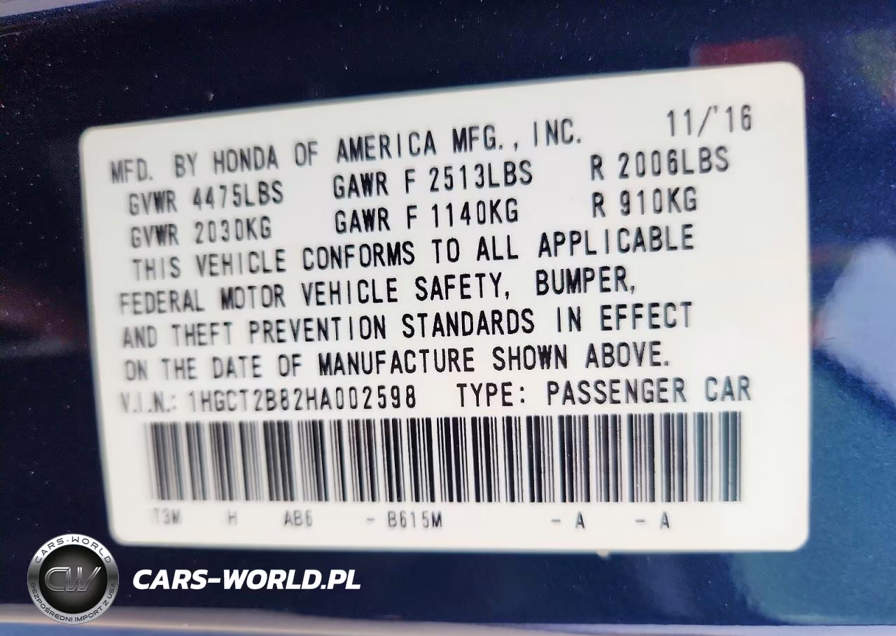 2017 Honda Accord Exl VIN:1HGCT2B82HA002598 - 13
